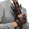 Luvas Masculinas de Couro Genuíno Moda Casual Luva de Pele de Ovelha Preto Marrom Cinco Dedos Estilo Curto Luvas Masculinas para Dirigir M017PQ2