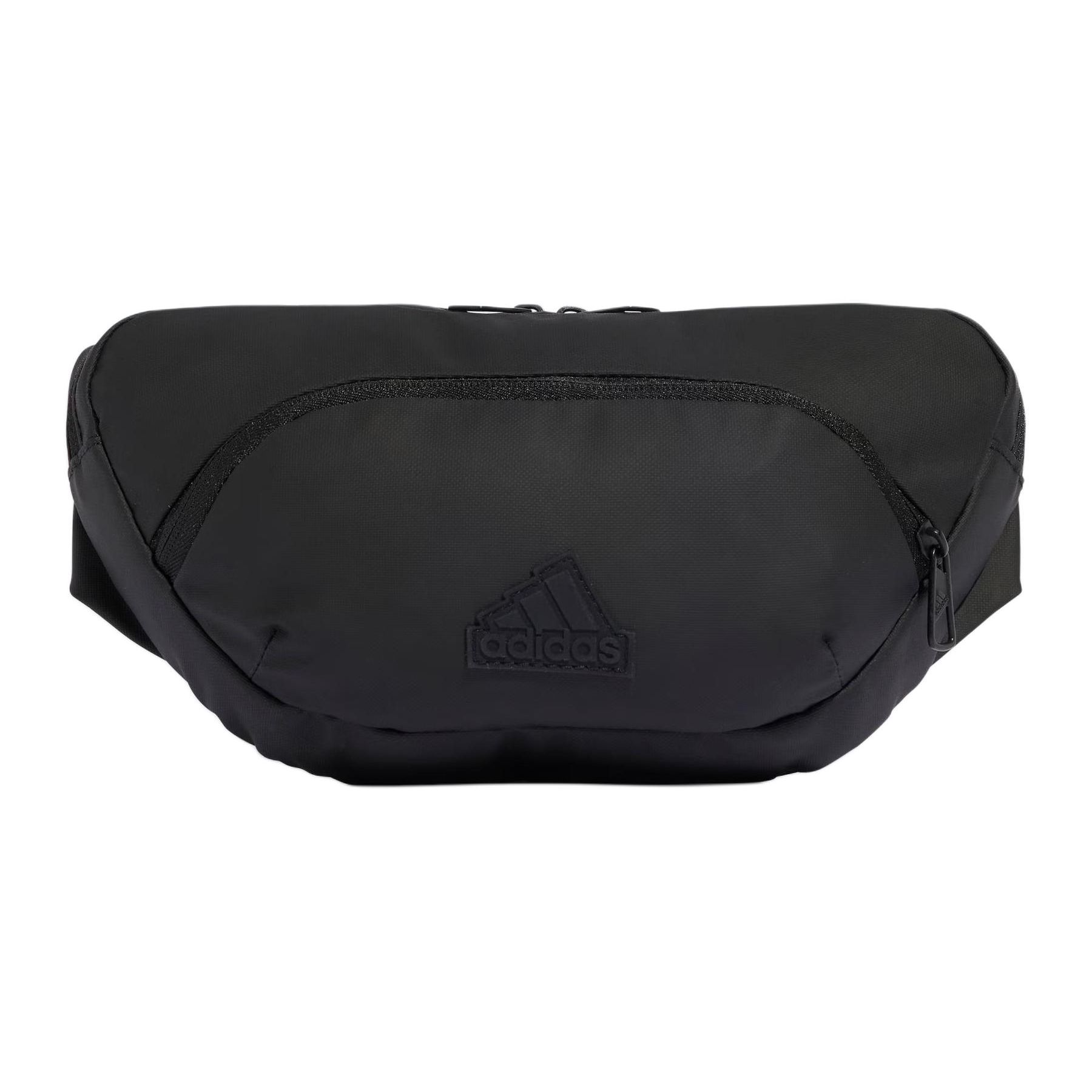 Adidas Ultramodern Solid Color Fashion Casual Adjustable Shoulder Strap Zipper Closure Waist Bag Unisex Waist Bag Black IU2721 Black