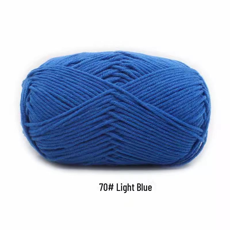 4 Strands Medium Thick Milk Cotton Yarn for Hand-Woven Baby Projects