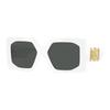 Temple Logo Injection Molded Square Sunglasses Women's White 17550674 0VE4478U 314 87 white-White 55