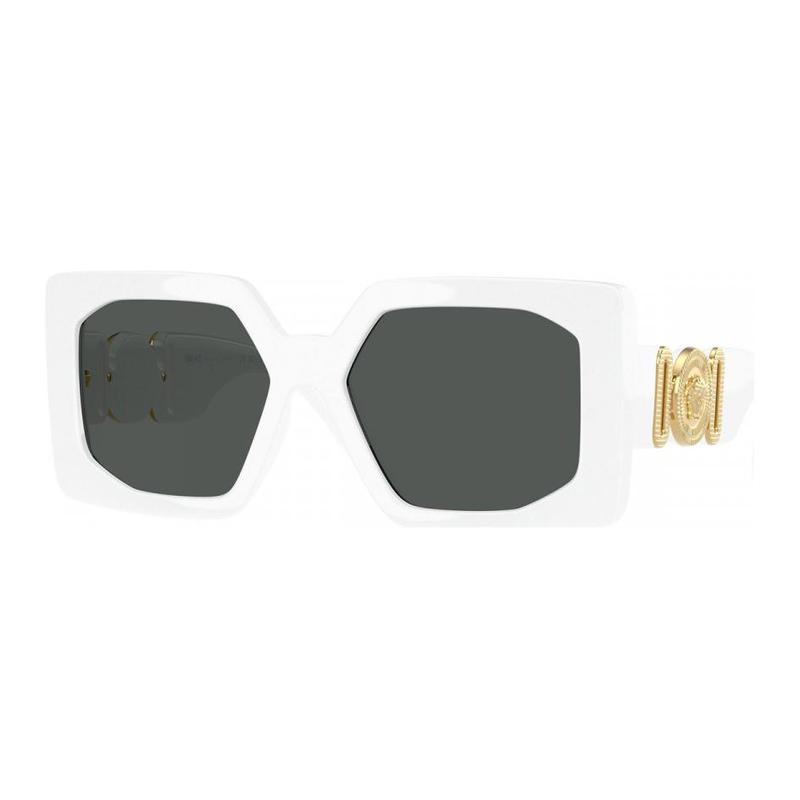 Versace Temple Logo Injection Molded Square Sunglasses Women's White 17550674 0VE4478U 314 87 white-White 55