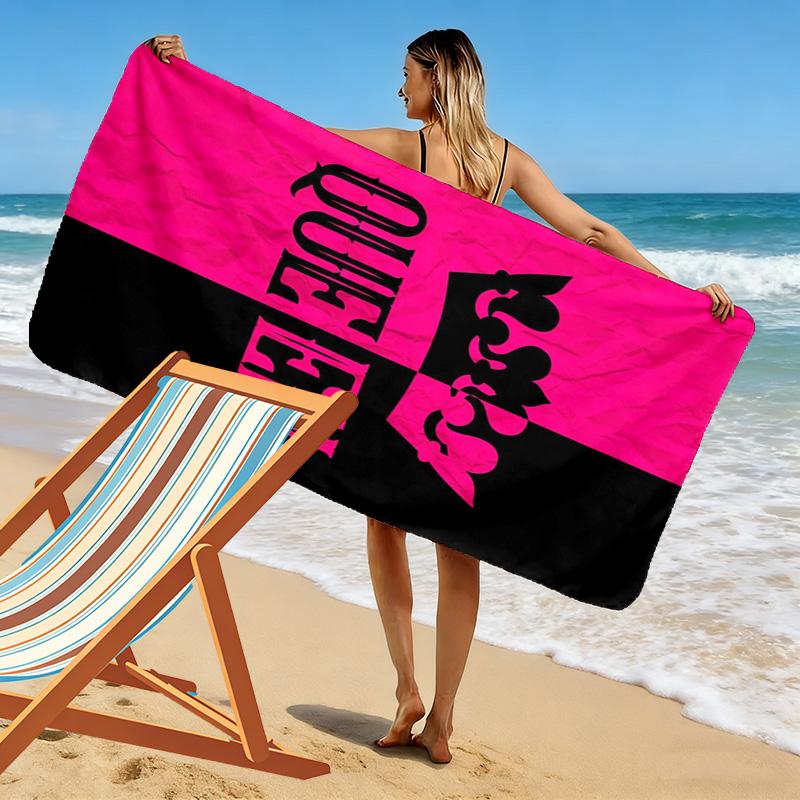 King or Queen Print Beach Towel, Large Soft Quick Dry Towel for Beach Camping Swimming