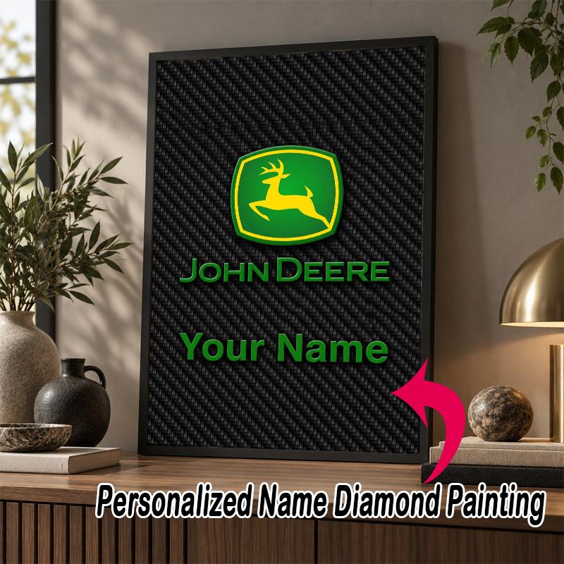 Custom Name John Deere 5D Diamond Painting Personalized Full Drill Diamond Art Kit Gift