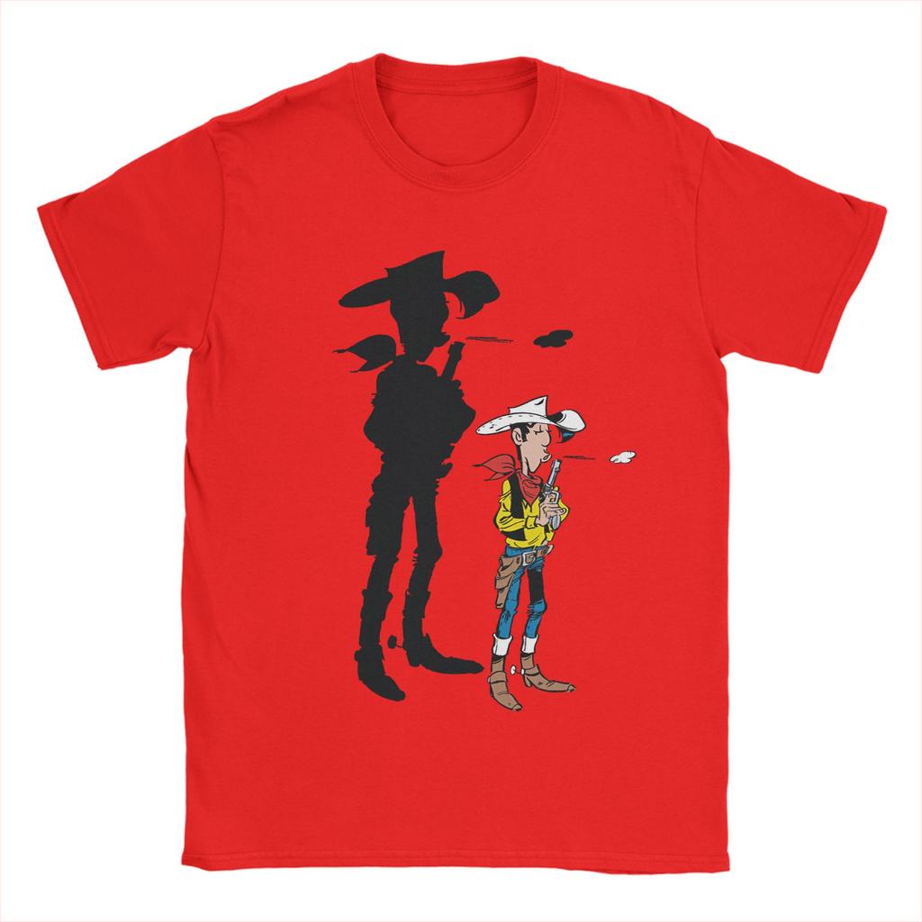 Mens TShirt Lucky Luke Novelty 100 Cotton Tees Short Sleeve Cartoon T Shirts O Neck Clothes New Arrival