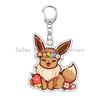 Anime Flower Eevee Espeon Umbreon Vaporeon Sylveon Jolteon Kawaii Cartoon Acrylic Keychain Women Bag Pendant Jewelry Accessories