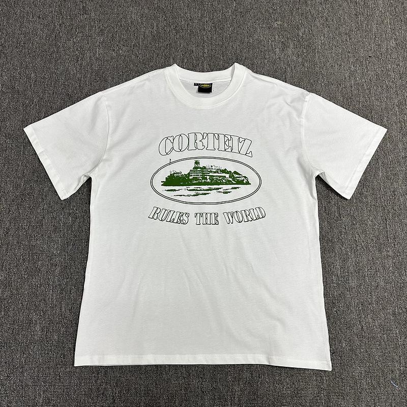 Corteiz Alcatraz Series T-shirts for Men and Women, Short-sleeve Short Sleeve with Lettered Logo Print Crew Neck Loose Casual T-shirt