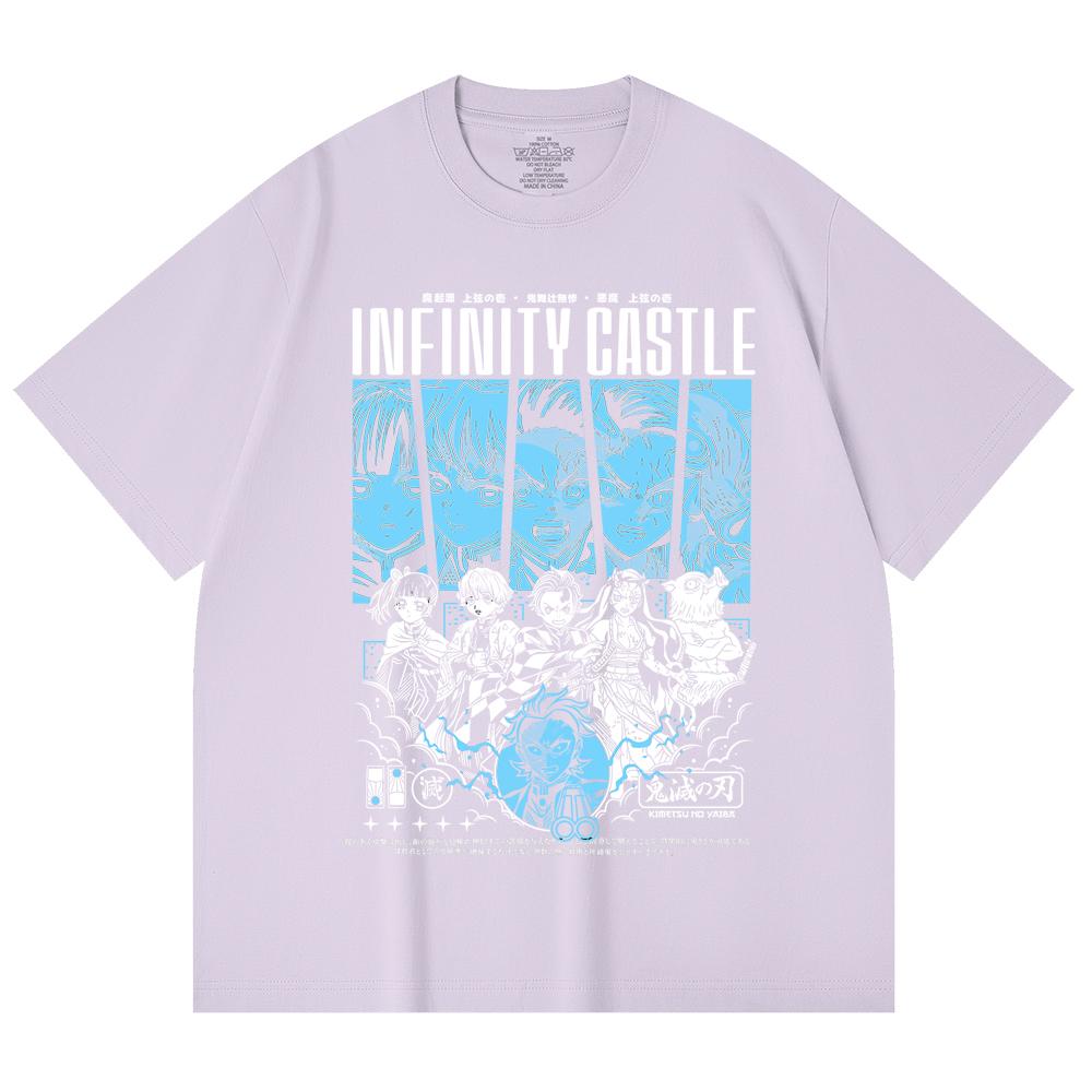 230 Gsm 100% Cotton Demon Slayer V88 Infinity Castle Print Unisex Heavy Cotton T Shirt