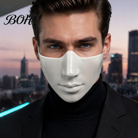 Cosplay Prop for Parties Masquerade Masque Men Women, Cyberpunk Half Face Mouth Plastic Cyber Ball Proms, Mardi Gras, Halloween Party Fashionable