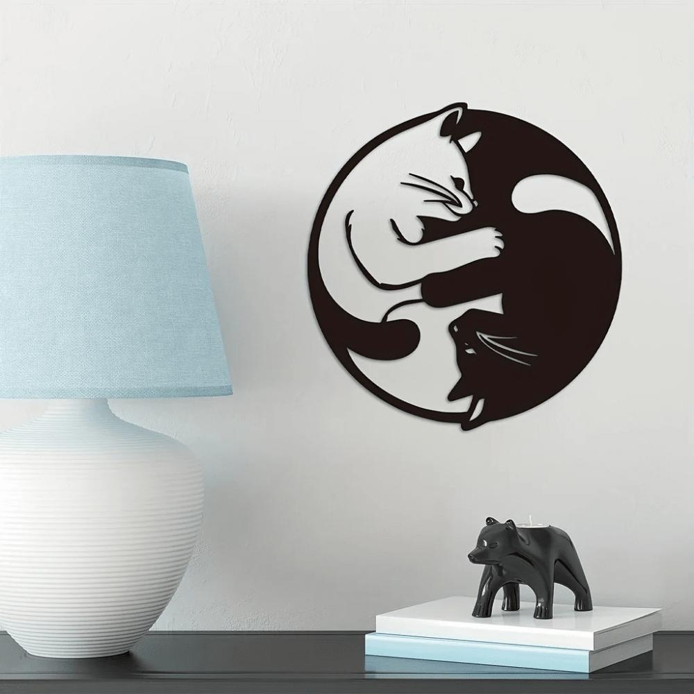 Decorazione Murale in Metallo Yin Yang Vintage per la Casa Appesa Artigianato in Ferro Simbolo Unico per Soggiorno Camera da Letto