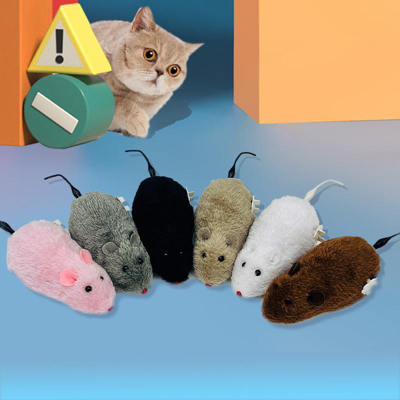 High-Quality On-Chain Plush Mouse Teaser Toy for Pets – Interactive Cat & Dog Toy with Wagging Tail 