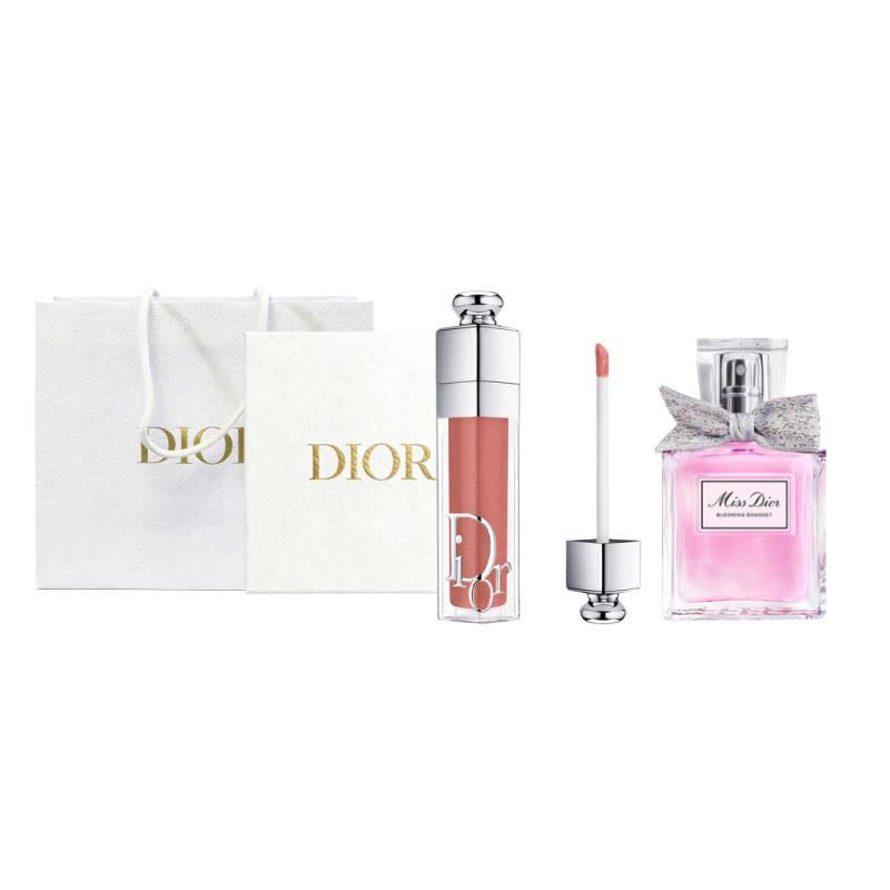 

DIOR Perfume Flower Sweetheart + Enchanting Lip Gloss Makeup Set Gift Box Gift Bag Edition Eau de Toilette EDT Floral Fragrance 038 Apricot Brown+30ml абрикосовый