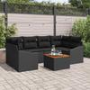 Garden Sofa Set with Storage 7 pcs Black Poly Rattan