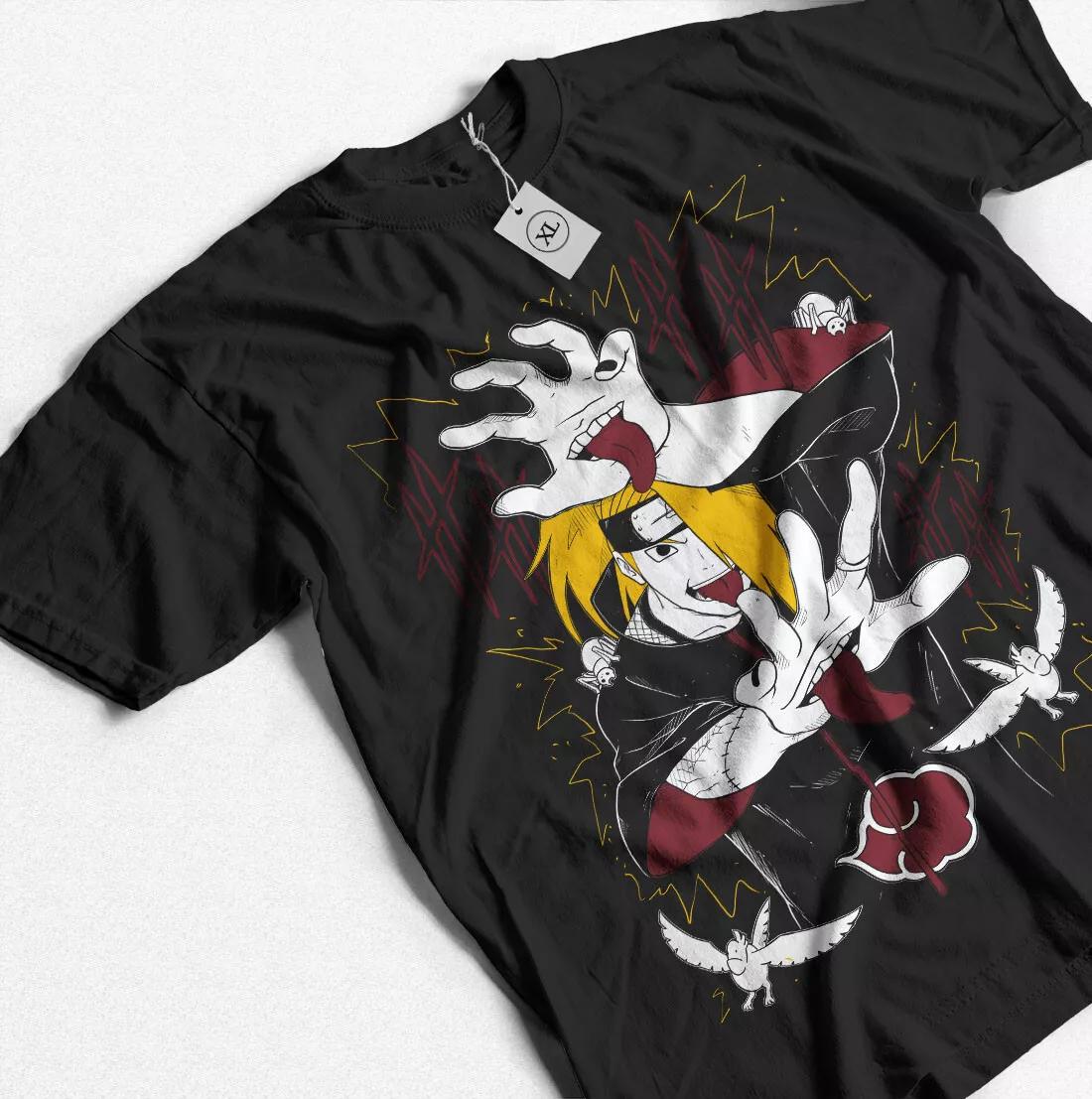 

Deidara T-Shirt Naruto Madara Sasuke Kakashi Akatsuki Anime Tee Soft Style 4XL