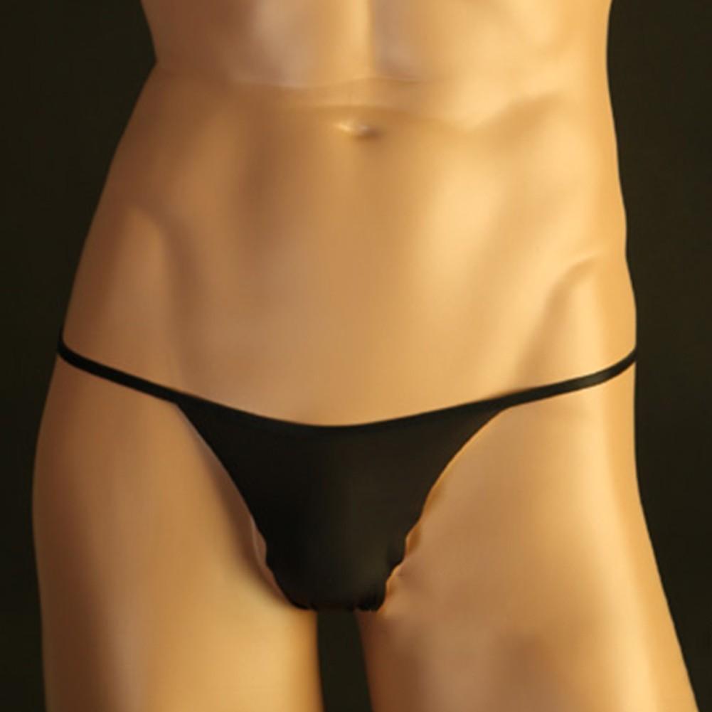 Men's Sexy Ice Silk Underwear Briefs G String Low Rise Thong Lingerie