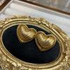 Design Sense Double Match Color Love Stud Earrings Women Versatile High Sense Copper Plated 18K Gold Earrings New