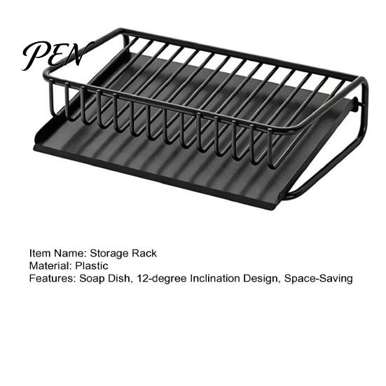 Modern Soap Storage Self Draining Dish, Removable Tray Design Compact Bathroom Organizer Container, Durable Holder for Kitchen Sink Countertop