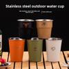 1PCS Camping Tableware Stainless Steel Outdoor Cup Portable Mug for Hiking Picnic Travel Lightweight Unbreakable Drinking Cup