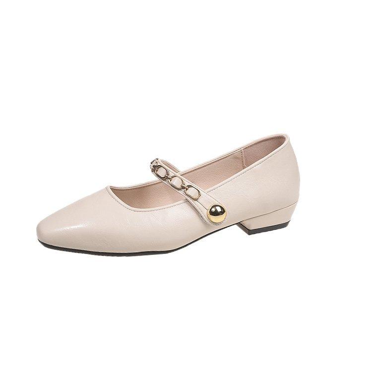 

Retro low-heeled soft-soled Mary Jane shoes for women s autumn and winter new models with skirts Small square head Gentle wind Evening single shoes 40