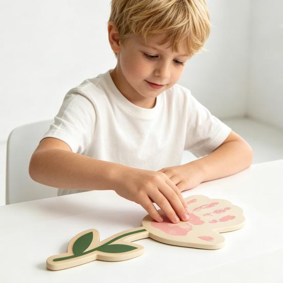 DIY Mother's Day Handprint Art Wooden Handprints Rose Flower Bouquet Gifts for Mom Grandma Mothers Day Keepsake Craft from Kids