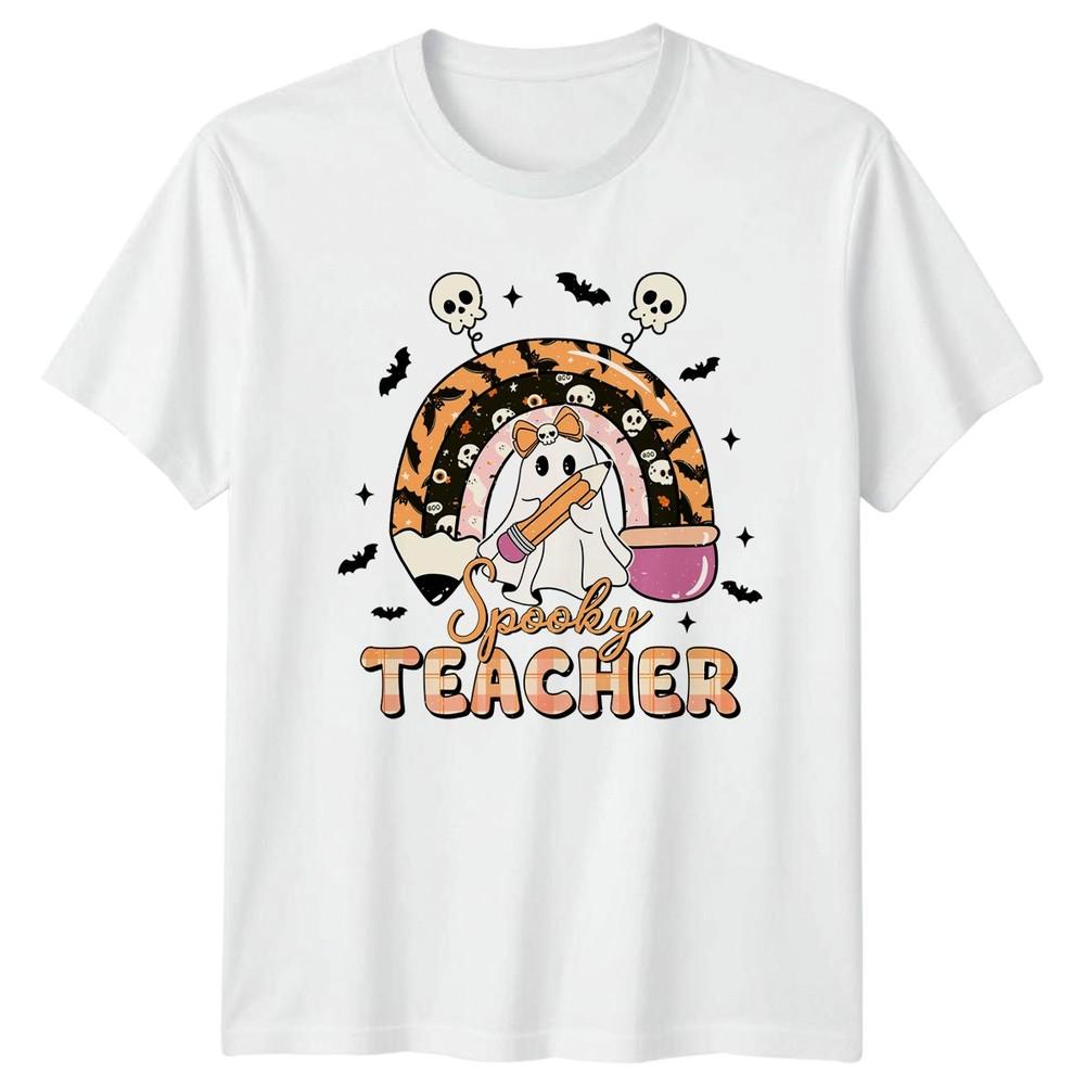 Spooky Teacher Unisexs TShirt Halloween Teacher Teaching Halloween Gift For Her S