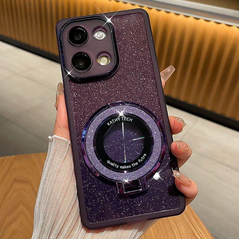 

Для Infinix Note 40 Pro чехол модный мягкий блестящий с кольцом-подставкой защитный чехол для задней крышки для Infinix Note40 Pro Plus shell For Note 40 4G фиолетовый