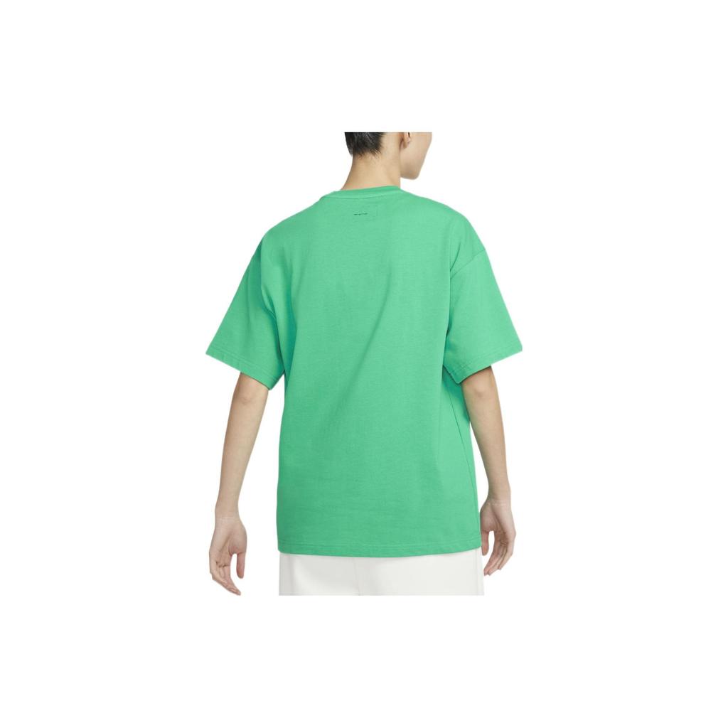 Nike Alphabet Logo Print Crew Neck T-Shirt Unisex Tops Court-Green FB2736-324