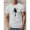 Men's Cute Frog Print Short Sleeve T-Shirts, Comfy Casual Elastic Crew Neck Tops For Men's Outdoor Activities