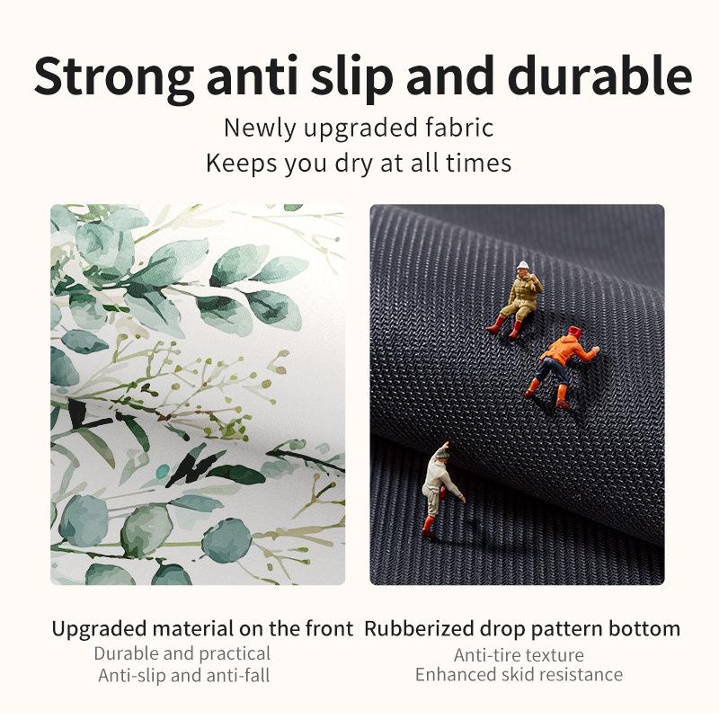 Bathroom Absorbent Floor Mat, Non Slip Floor Mat for Bathroom, Quick Drying Door Mat for Bathroom, Square, Plant Printed Carpet