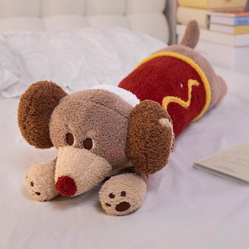 

Creative Long Dachshund Dog Pillow Cute Plush Doll Pillow for Girls Sleeping with Legs Doll Gift for Girls Red Dachshund