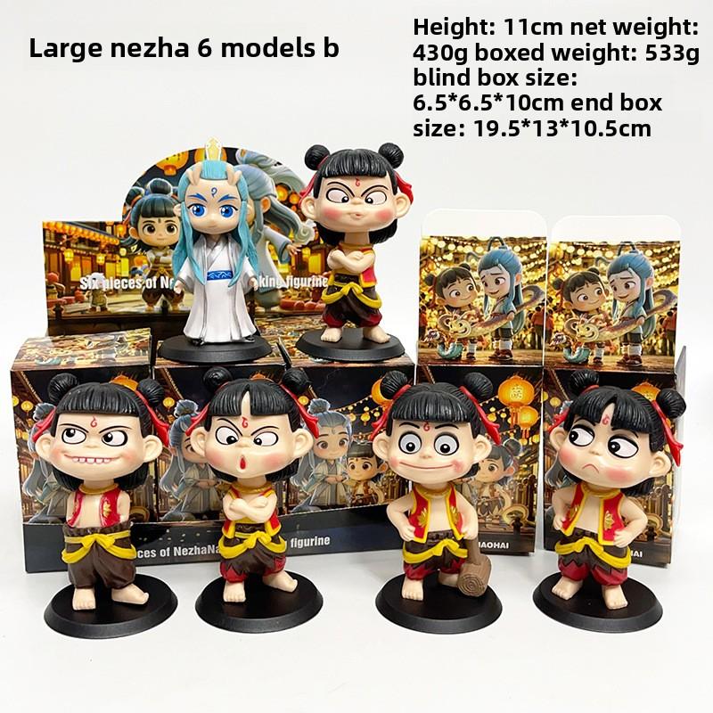 17CM Exquisite Version of The Third Prince of Nezha, The Arrival of The Devil Child Aobing Figure Ornament Model Car