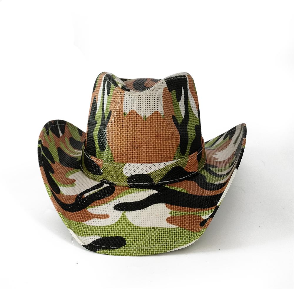 

Camouflage Summer Men s Women s Vintage Western Cowboy Hat Handmade Straw Weaving Beach Sun Hat Gentleman Lady Cowgirl Jazz Hat 56-58CM