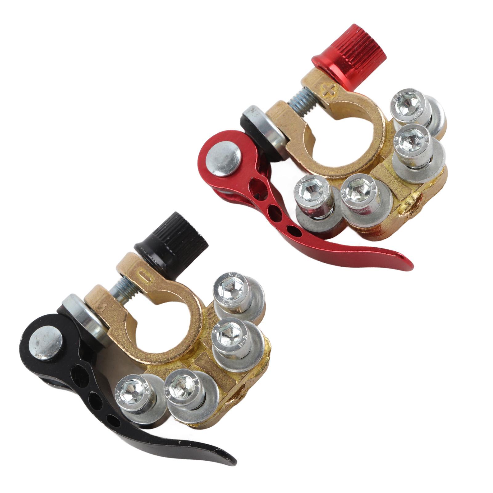 

4 Way Battery Terminal Connectors Red Positive Black Negative Quick Release Battery Wiring Terminals