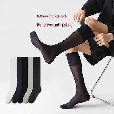 Men's Summer Silk Stockings: Anti-odor, Sweat-absorbing Long Calf Socks