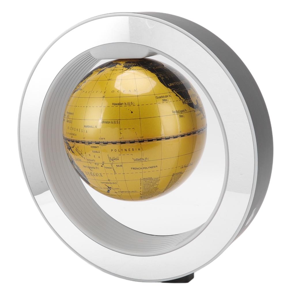 6in Magnetic Levitation Floating Globe ABS Gold Rotating Home Decoration with LED Light for Office