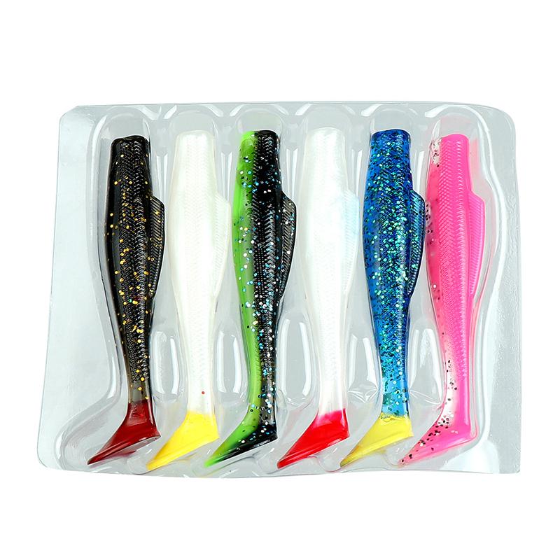 6Pcs/Lot Soft Swimbait 9Cm 4.4G Floating T-Tail Fishing Lure Tpr Paddle Tail Soft Lure Material Fishing Baits Fishing Tackle Pes