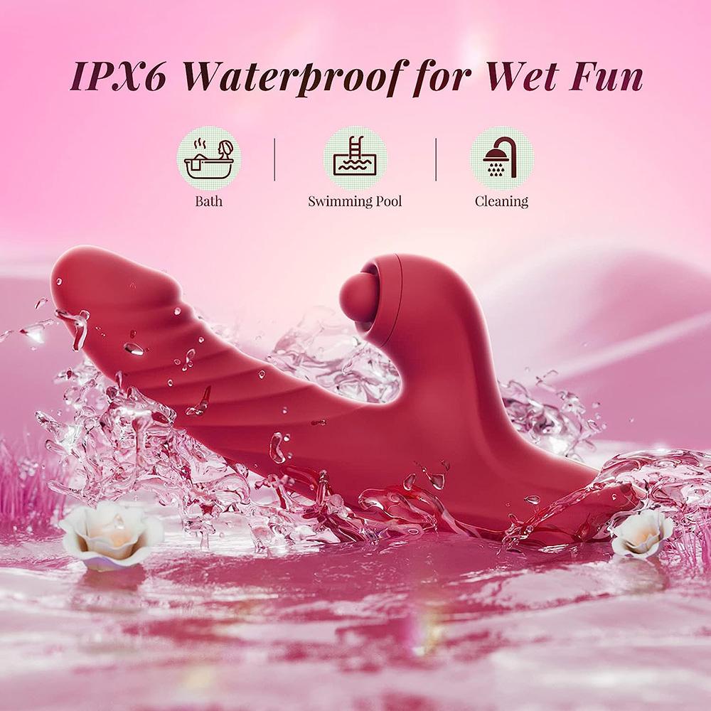 Powerful Thrusting Vibrator Female Clitoris Sucker Vacuum Stimulator Tongue Licking Dildo Adult Supplies Vibro Sex Toy for Women