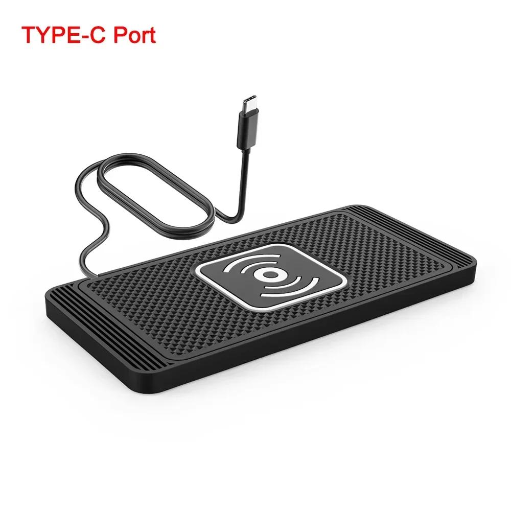 Car Wireless Charger Silicone Non Slip Pad for iPhone 16 15 14 13 12 Samsung Car Wireless Phone Chargers Fast Charging Station