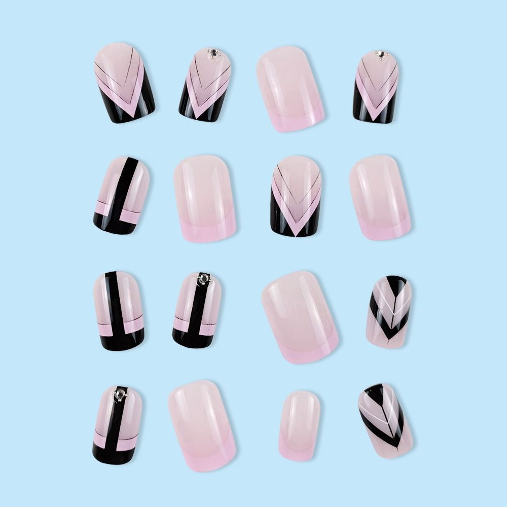 

Round Head False Nail Full Cover Press on Nails Detachable French Fake Nails Girl