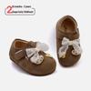 Spring Leather Baby Shoes with Soft Soles and Doll Decoration - Stylish Princess Girls Single Shoes