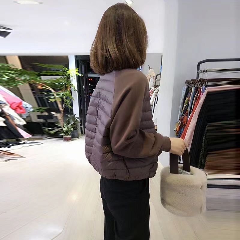 

Light and mature wind stand-up collar, light and warm cotton clothes, women s thin casual zipper long-sleeved jacket, top, short coat. 2XL [125-70kg] светло-фиолетовый