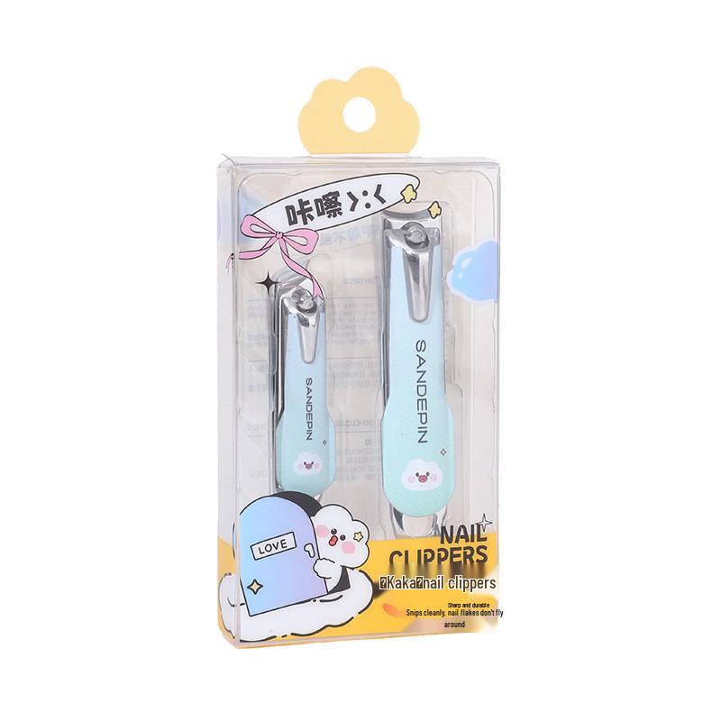 2026 Cartoon Boxed Angled Flat Anti-Splash Nail Clippers Set for Girls
