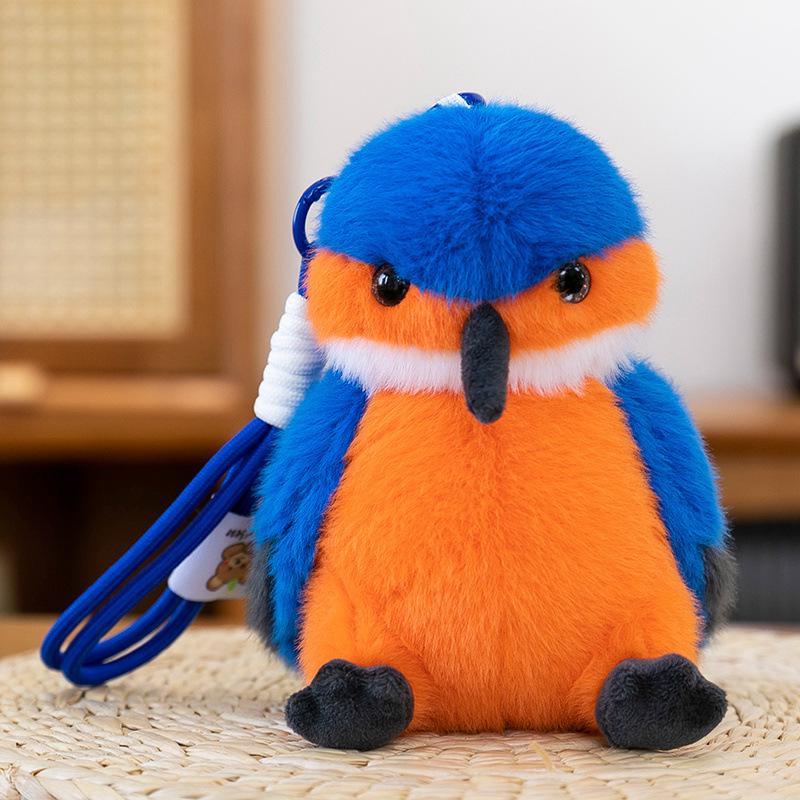 Small Plush Bird Keychain - Penguin & Parrot Figures Hanging Ornament