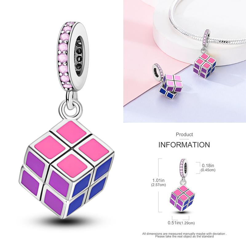 New Copper Charms Beads Pink Series Perfume Cake Princess Skirt Pendant Fit Original Bracelet Diy Jewelry Gifts