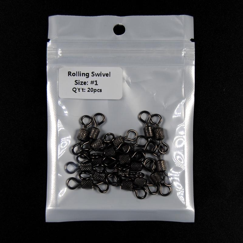 1 Pack Rolling Wirbel Kleinhandelspackung Schwarz Starkes Messing Salzwasserangeln Wirbel #1 #2 #1/0 2/0 3/0