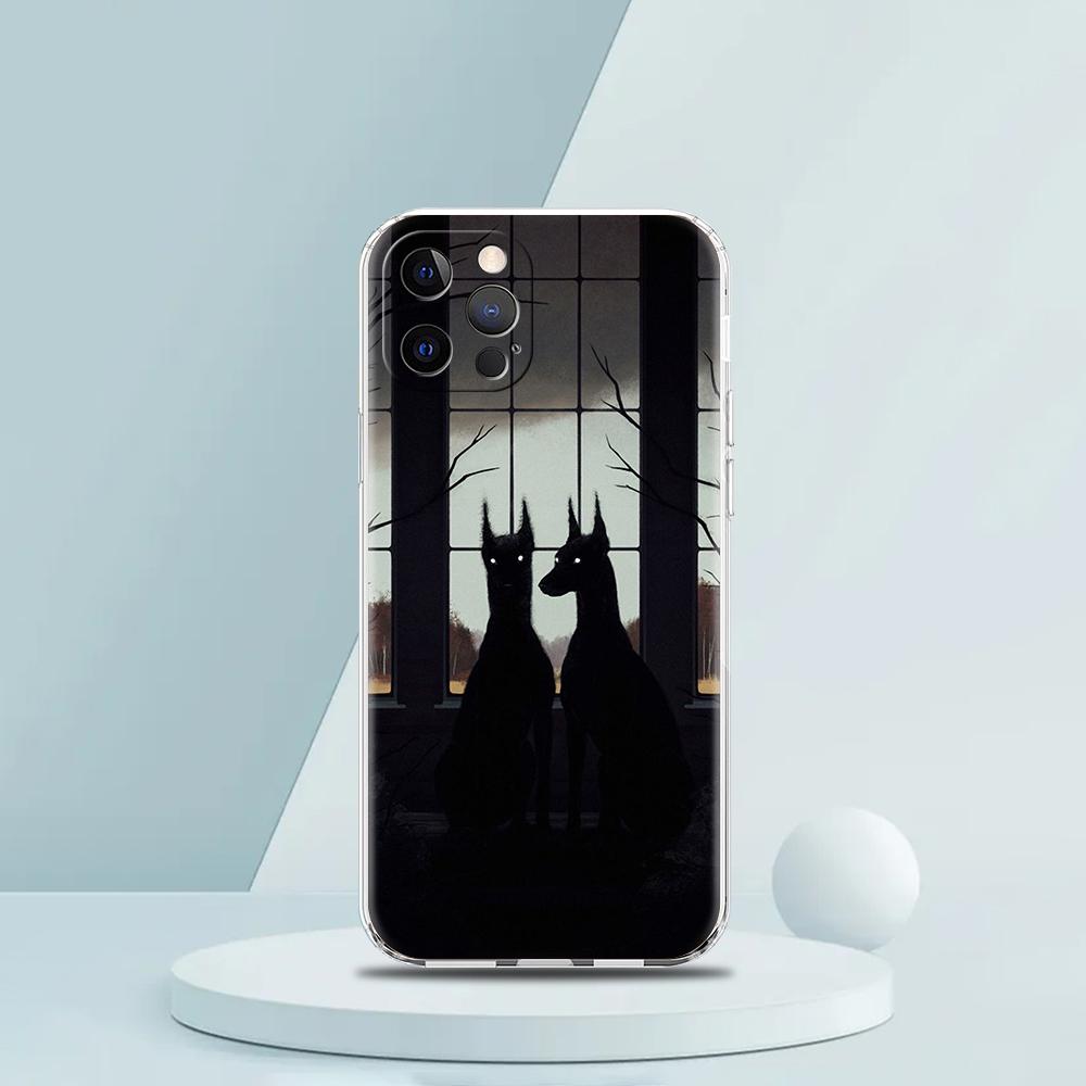 Doberman Dog Case for iPhone 16 15 14 13 12 Pro Max Cover Transparent Soft for iPhone 11 Pro Max 7 8 Plus XS XR Shell Capas Bags