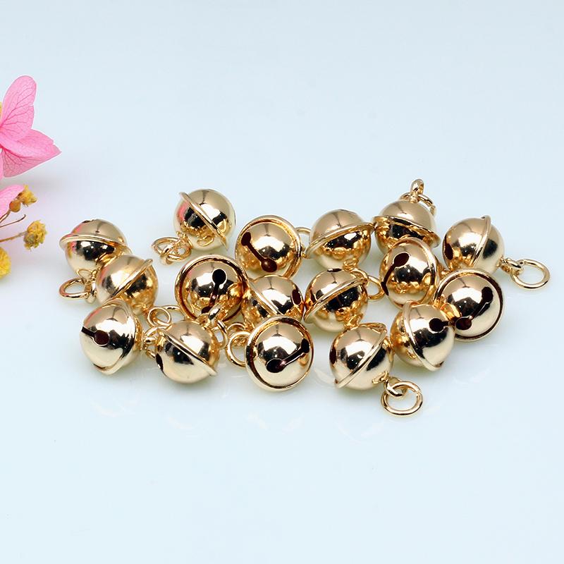 

WTEMPO 10 шт. сплошные декоративные колокольчики с кольцом для украшения рождественской елки, хэллоуина, нового года, подвески, креативные аксессуары для поделок своими руками 10pcs легкие голденрод желтый