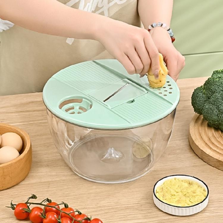 Space Saving High Capacity Double Basket Salad Spinner Food Safe Stainless Steels Hand Operated Dryer