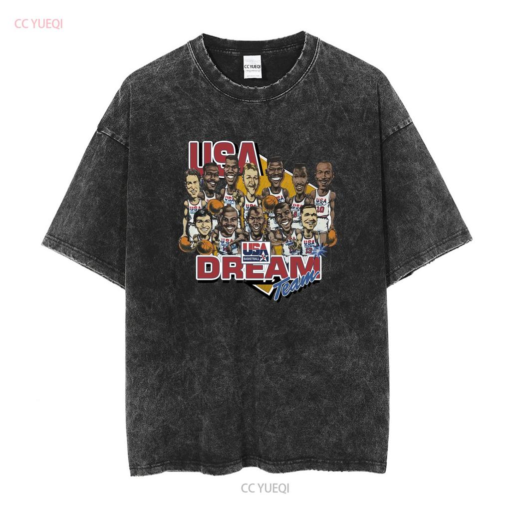 Vintage Style 1992 Basketball T Shirt 90s Dream Team Usa Vintage Washed Unisex Graphic Top For Everyday Wear Breathable
