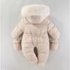 Baby Winter Padded Romper, Warm Fleece-Lined Newborn Girl One-Piece Jumpsuit, Long Sleeve Infant Cotton Bodysuit
