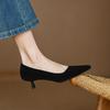 New comfortable middle heel fashion single shoes solid color leather shoes non-slip beef tendon soft sole large size fine heel pointed shoes